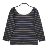 Le Minor ボーダー コットン フランス製 長袖Ｔシャツ カットソー ロンＴ ブラック ブラウン レディース ルミノア【中古】5-0503M∞