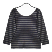 Le Minor ボーダー コットン フランス製 長袖Ｔシャツ カットソー ロンＴ ブラック ブラウン レディース ルミノア【中古】5-0503M∞