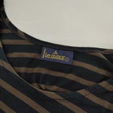 Le Minor ボーダー コットン フランス製 長袖Ｔシャツ カットソー ロンＴ ブラック ブラウン レディース ルミノア【中古】5-0503M∞