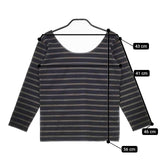 Le Minor ボーダー コットン フランス製 長袖Ｔシャツ カットソー ロンＴ ブラック ブラウン レディース ルミノア【中古】5-0503M∞