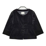 Spick and Span 6102020103 ベロア ノーカラージャケット ブラック レディース スピックアンドスパン【中古】5-0928T△