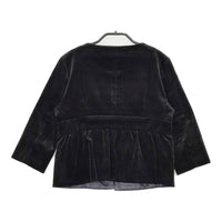 Spick and Span 6102020103 ベロア ノーカラージャケット ブラック レディース スピックアンドスパン【中古】5-0928T△