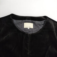 Spick and Span 6102020103 ベロア ノーカラージャケット ブラック レディース スピックアンドスパン【中古】5-0928T△