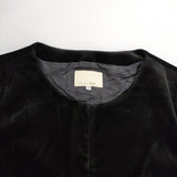 Spick and Span 6102020103 ベロア ノーカラージャケット ブラック レディース スピックアンドスパン【中古】5-0928T△