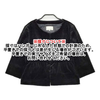 Spick and Span 6102020103 ベロア ノーカラージャケット ブラック レディース スピックアンドスパン【中古】5-0928T△