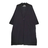 evam eva E211T006 tailored jacket ロングジャケット サイズ2 定価38500円 コート ブラック レディース エヴァムエヴァ【中古】5-0328M♪