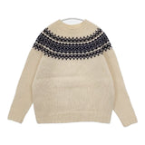 SHETLAND ISLES WOOLLEN MILLS シェトランドアイルウールンミルズ チャンキーノルディックニット 英国製 セーター ニット アイボリー レディース【中古】5-1009T∞