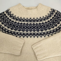 SHETLAND ISLES WOOLLEN MILLS シェトランドアイルウールンミルズ チャンキーノルディックニット 英国製 セーター ニット アイボリー レディース【中古】5-1009T∞