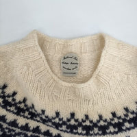 SHETLAND ISLES WOOLLEN MILLS シェトランドアイルウールンミルズ チャンキーノルディックニット 英国製 セーター ニット アイボリー レディース【中古】5-1009T∞