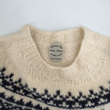 SHETLAND ISLES WOOLLEN MILLS シェトランドアイルウールンミルズ チャンキーノルディックニット 英国製 セーター ニット アイボリー レディース【中古】5-1009T∞
