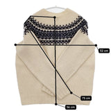 SHETLAND ISLES WOOLLEN MILLS シェトランドアイルウールンミルズ チャンキーノルディックニット 英国製 セーター ニット アイボリー レディース【中古】5-1009T∞