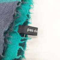 pas de calais 大判 マフラー ストール グリーン ネイビー レディース パドカレ【中古】5-0925T◎