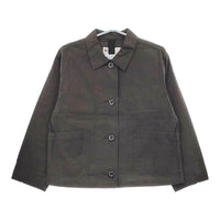 MHL. 595-2125505 OVERDYE MELANGE COTTON LINEN サイズ2 コットンリネン ジャケット 22SS ブラック レディース エムエイチエル【中古】5-0408M♪