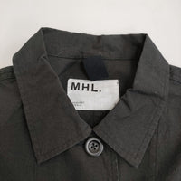 MHL. 595-2125505 OVERDYE MELANGE COTTON LINEN サイズ2 コットンリネン ジャケット 22SS ブラック レディース エムエイチエル【中古】5-0408M♪