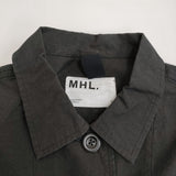 MHL. 595-2125505 OVERDYE MELANGE COTTON LINEN サイズ2 コットンリネン ジャケット 22SS ブラック レディース エムエイチエル【中古】5-0408M♪