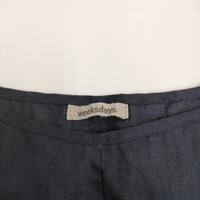 weeksdays ほぼ日 fog linen works リネン サロペット ネイビー レディース ウィークスデイズ【中古】5-0408M♪