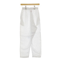 GALLEGO DESPORTES 9324 dot twill ドットツイル エラスティックパンツ S ホワイト ライトブルー レディース ギャレゴ デスポート【中古】5-0408M♪