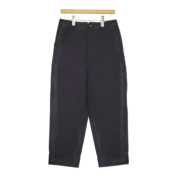 MARGARET HOWELL 578-2143006 サイズ3 COTTON LINEN TWILL コットンリネンパンツ 22SS ブラック レディース マーガレットハウエル【中古】5-0506M♪