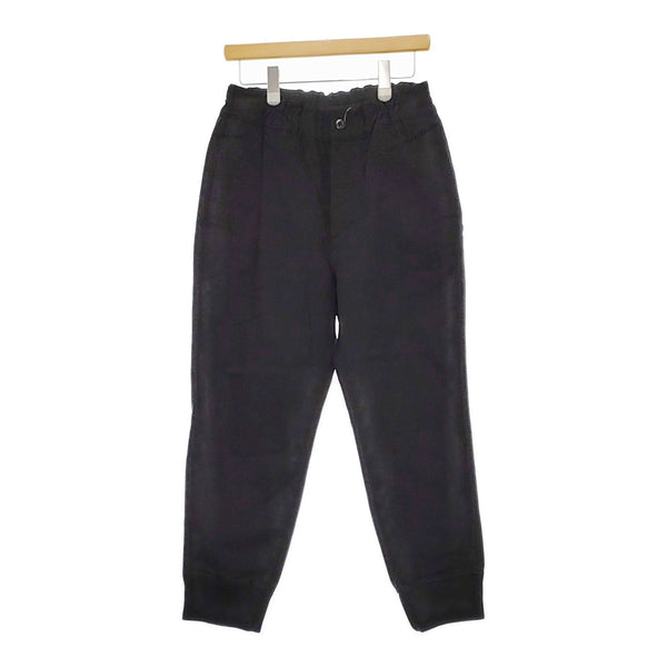 MHL. 595-2240502 サイズ2 WORN COTTON DRILL 裾リブ イージー パンツ ブラック レディース エムエイチエル【中古】5-0506M♪
