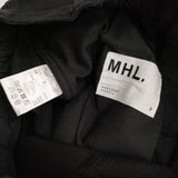 MHL. 595-2240502 サイズ2 WORN COTTON DRILL 裾リブ イージー パンツ ブラック レディース エムエイチエル【中古】5-0506M♪