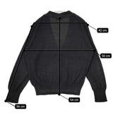 MARGARET HOWELL 578-0164600 COTTON CASHMERE V NECK CARDIGAN カーディガン ブラック レディース マーガレットハウエル【中古】5-0928T△