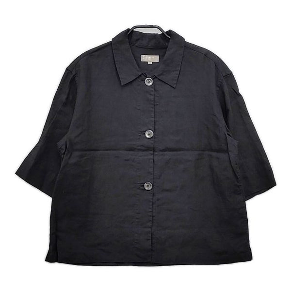 MARGARET HOWELL 578-2153011 SHIRTING LINEN リネン 半袖シャツ 21SS ブラック レディース マーガレットハウエル【中古】5-0517S∞