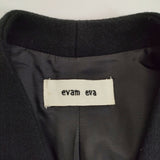 evam eva E163T157 ウール ノーカラー サイズ1 ミドル丈 コート ブラック レディース エヴァムエヴァ【中古】5-1012A◆
