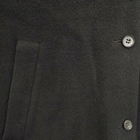 evam eva E163T157 ウール ノーカラー サイズ1 ミドル丈 コート ブラック レディース エヴァムエヴァ【中古】5-1012A◆