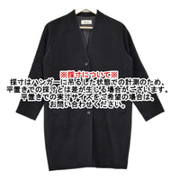 evam eva E163T157 ウール ノーカラー サイズ1 ミドル丈 コート ブラック レディース エヴァムエヴァ【中古】5-1012A◆