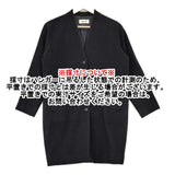 evam eva E163T157 ウール ノーカラー サイズ1 ミドル丈 コート ブラック レディース エヴァムエヴァ【中古】5-1012A◆