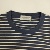 JOHN SMEDLEY メリノウール ボーダー イギリス製 セーター ニット ネイビー レディース ジョンスメドレー【中古】5-1002T∞