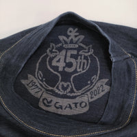 45R/45rpm 漣の四角Tシャツ（再び インディゴ）45周年 カットソー ネイビー レディース フォーティーファイブアールピーエム【中古】5-0328M♪