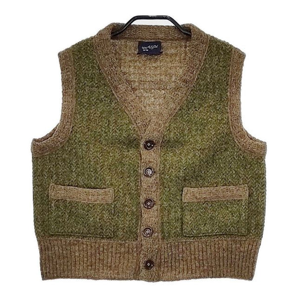 45R/45rpm シェットランドツイードニットの908ベスト 定価37400円 ベスト グリーン ブラウン レディース フォーティーファイブアールピーエム【中古】5-1115T∞