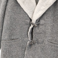 DoCLASSE AUTORE 尾州織 ダウン ファー付き ウール ダッフルコート グレー レディース ドゥクラッセ 【中古】5-1012A◆