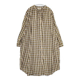 Fleurire ネル チェック シャツワンピ コットン ワンピース イエロー ベージュ レディース フルリール【中古】5-1002T∞
