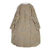 Fleurire ネル チェック シャツワンピ コットン ワンピース イエロー ベージュ レディース フルリール【中古】5-1002T∞