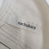 nachukara 半袖 リネンコットン プルオーバー ブラウス シャツ キナリ ベージュ レディース ナチュカラ【中古】5-0612S∞