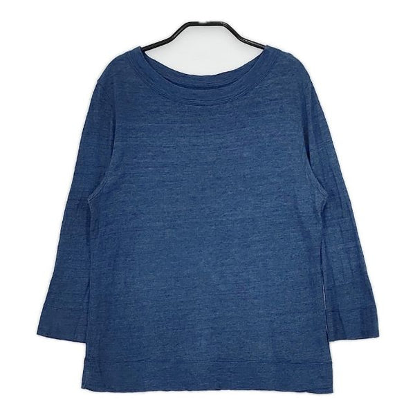 45R/45rpm リネンの四角Tシャツ（インディゴ）定価24200円 長袖Ｔシャツ カットソー ロンＴ ブルー レディース フォーティーファイブアールピーエム【中古】5-0601M∞