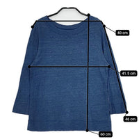 45R/45rpm リネンの四角Tシャツ（インディゴ）定価24200円 長袖Ｔシャツ カットソー ロンＴ ブルー レディース フォーティーファイブアールピーエム【中古】5-0601M∞