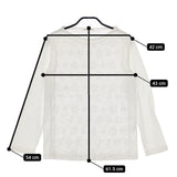 HOUSECOAT ハウスコート リネン 花 フラワー 刺繍 長袖Ｔシャツ カットソー ロンＴ ホワイト レディース【中古】5-0601M∞