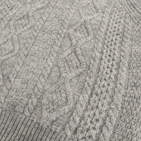 James Charlotte C289 イギリス製 サイズ36 クルーネック ケーブル セーター ニット グレー レディース ジェイムスシャルロット【中古】5-1008T♪
