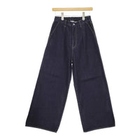 Cotopone ワイドタックデニムパンツ 定価9900円 cp23-c297 サイズ1 デニムパンツ ネイビー レディース コトポーネ【中古】5-0509G♪