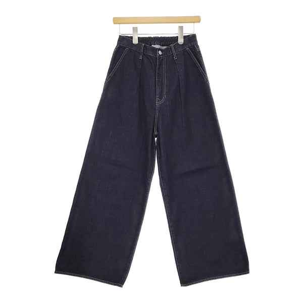 Cotopone ワイドタックデニムパンツ 定価9900円 cp23-c297 サイズ1 デニムパンツ ネイビー レディース コトポーネ【中古】5-0509G♪