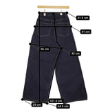 Cotopone ワイドタックデニムパンツ 定価9900円 cp23-c297 サイズ1 デニムパンツ ネイビー レディース コトポーネ【中古】5-0509G♪