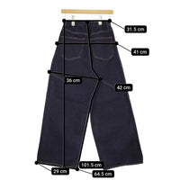 Cotopone ワイドタックデニムパンツ 定価9900円 cp23-c297 サイズ1 デニムパンツ ネイビー レディース コトポーネ【中古】5-0509G♪