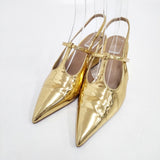 adam et Rope 定価15400円 エナメル パテント 合皮 サイズ23cm パンプス ゴールド レディース アダムエロペ【中古】5-1203G◎