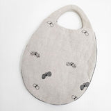 mina perhonen ws9193 choucho リネン エッグバッグ 刺繍 トートバッグ グレージュ レディース ミナペルホネン【中古】5-0618G∞