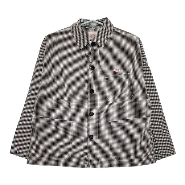 Danton POPLIN カバーオール ギンガムチェック 定価16280円 JD-3749 サイズ36 ブラック ホワイト レディース ダントン【中古】5-0509M♪