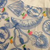 BEARDSLEY レース 刺繍 半袖 ワンピース ライトブルー レディース ビアズリー【中古】5-0612S∞