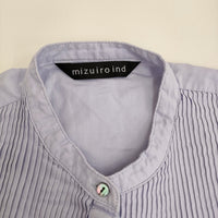 mizuiro-ind コットンピンタック刺繍シャツワンピース 定価19800円 3-259642 ワンピース ライトブルー レディース ミズイロインド【中古】5-0328M♪